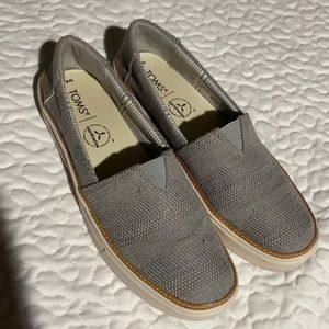 Toms Slip-On Gray Canvas Shoes